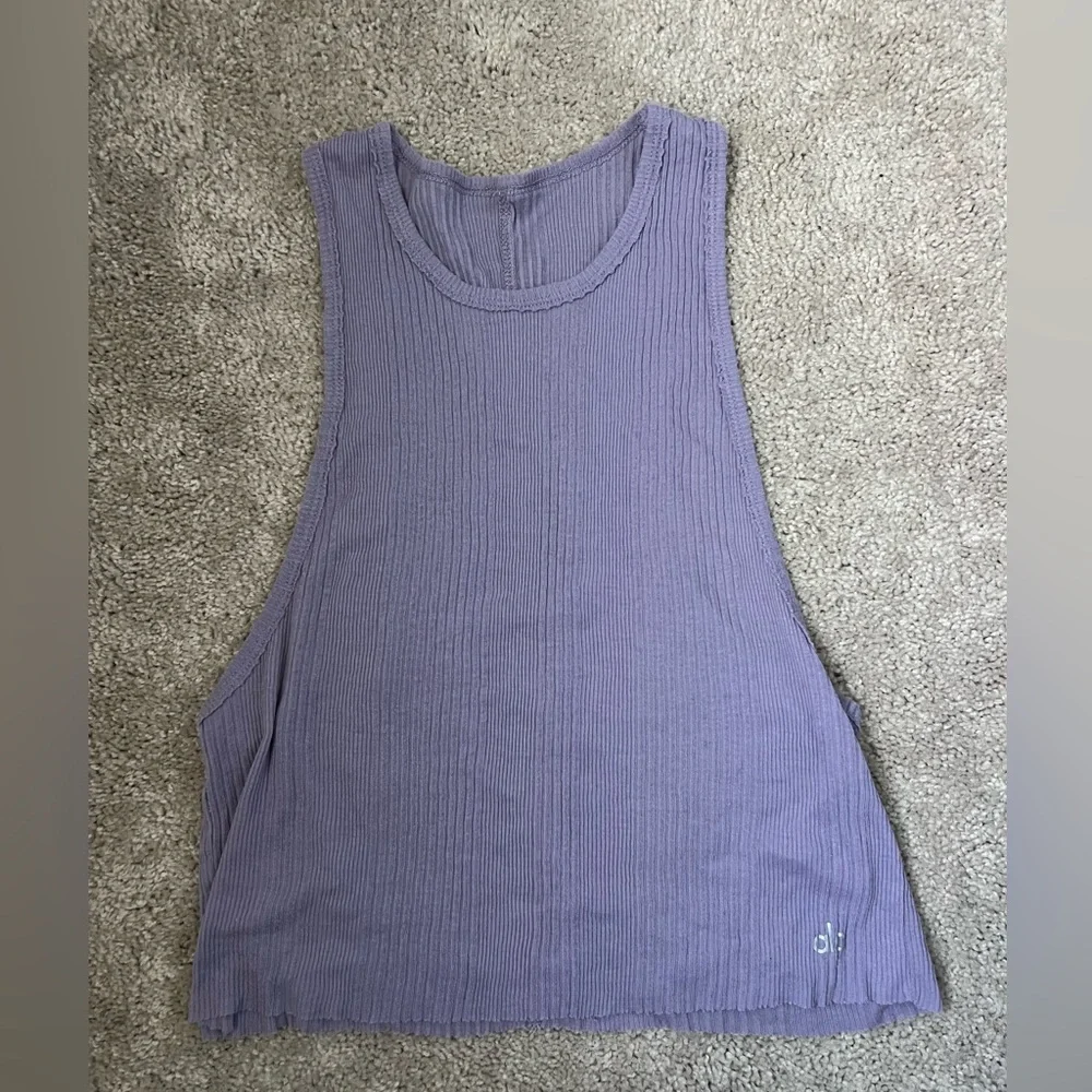 ALO Yoga Lavender Ribbed Tank Top